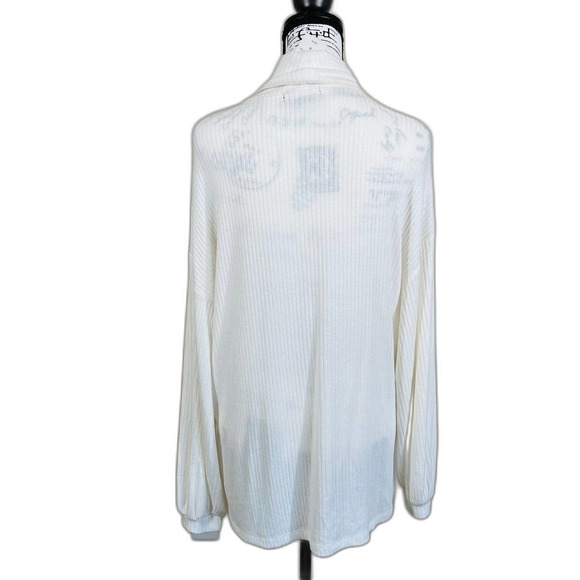 Sanctuary white top women tunic ribbed cowl neck long sleeve Size M softgirl - Picture 5 of 12